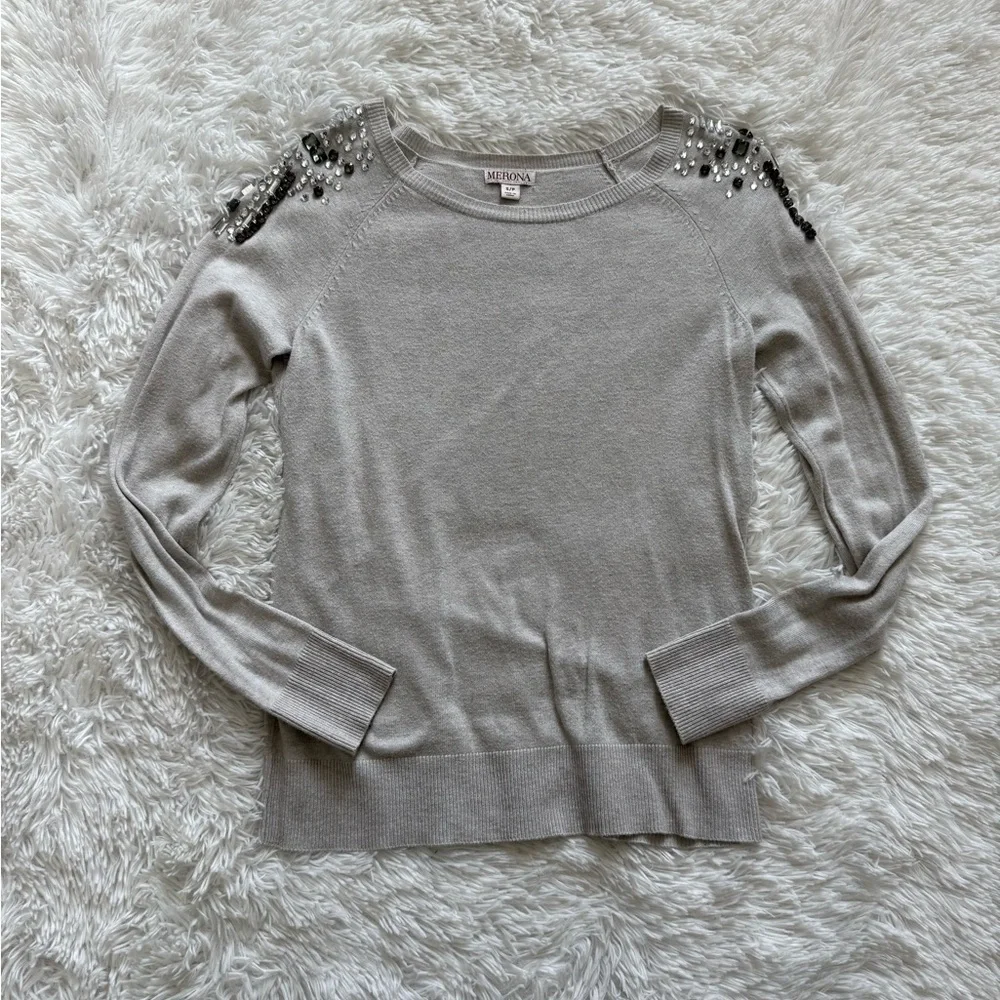 Merona Jeweled Shoulder Light Sweater - Picture 6 of 10